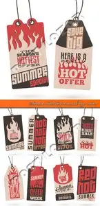 Summer label discount sale tags vector