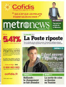 Metro [France -  Par | Lil |Bor | Rhô | Pro | Côt | Nan | Ren | Gra | Tou | Lan], 28. January 2014
