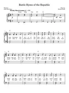 Battle Hymn Of The Republic - Julia Ward Howe (Easy Piano)