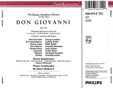 Mozart - Don Giovanni - Wiener Kammerchor & Wiener Symphoniker, Rudolf Moralt (1955) {3CD Set Philips 438 674-2 rel 1993}