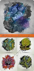 Abstract decorative nature floral vector background