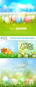 Vectors - Creative Easter Backgrounds 3