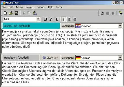 NeuroTrans v9.2.5 - An German-Croatian Translator