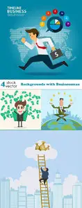 Vectors - Backgrounds with Businessman