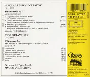 Orchestre de l'Opéra Bastille, Myung-whun Chung - Rimsky-Korsakov: Sheherazade, Stravinsky: L'Oiseau de Feu (1994)