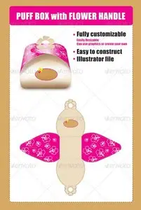 GraphicRiver Puff Box Template with Flower Handle