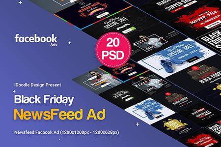 Black Friday NewsFeed Banners Ad - 20 PSD