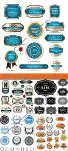 Labels and badges premium quality vector
