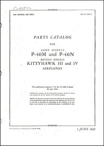 Parts Catalog for P-40M and P-40N - British models Kittyhawk III and IV