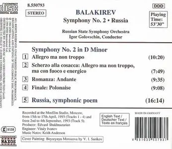Igor Golovschin, Russian State Symphony Orchestra - Mily Balakirev: Symphony No.2; Russisa (1994)