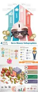 Vectors - Save Money Infographics