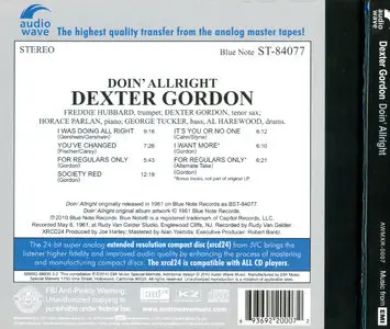 Dexter Gordon - Doin' Allright (1961) {Audio Wave XRCD24 AWMXR-0007} [repost]