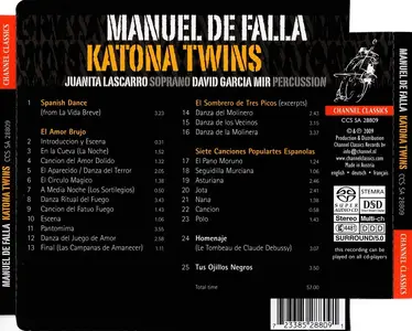 Katona Twins, Juanita Lascaro, David Garcia Mir - Manuel de Falla (2009)