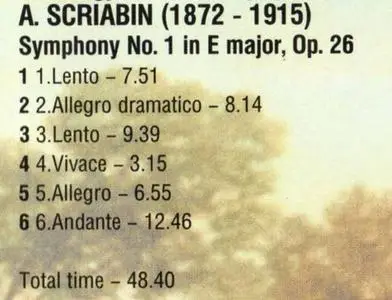 A. SCRIABIN - Symphony №1 in E-dur (E. Svetlanov)