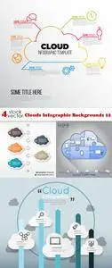 Vectors - Clouds Infographic Backgrounds 12