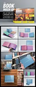 GraphicRiver MyBook US Letter Size Landscape Mock-up