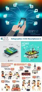 Vectors - Infographics with Smartphones 6