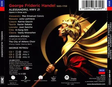 George Petrou, Armonia Atenea - George Frideric Handel: Alessandro (2012)