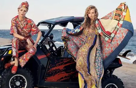 Edie Campbell & Olivia Vinten by Cass Bird for Etro Spring/Summer 2019