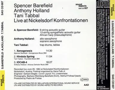 Spencer Barefield, Anthony Holland, Tani Tabbal - Live at Nickelsdorf Konfrontationen (1986)