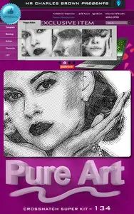 GraphicRiver - Pure Art Hand Drawing 134 – Crosshatch Super Kit