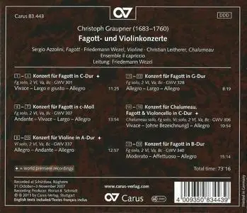 Sergio Azzolini, Friedemann Wezel - Graupner: Bassoon and Violin Concertos (2011) (Repost)