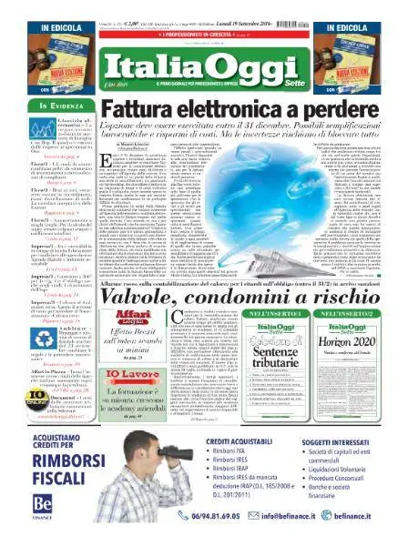 Italia Oggi - 19 Settembre 2016