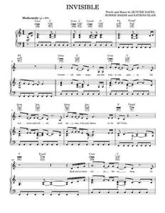 Invisible - Hunter Hayes (Piano-Vocal-Guitar)
