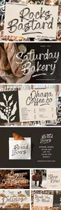 Rocks Bastard - Dry Brush Handwritten Script Font
