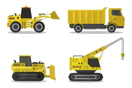 Construction Transport Vehicles Illustrated