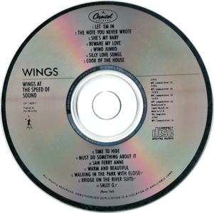 Wings - Wings At The Speed Of Sound (1976) [Original CD release 1989 - Capitol / MPL]