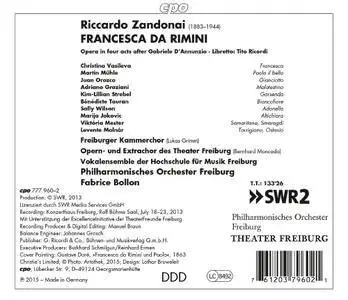 Philharmonisches Orchester Freiburg, Fabrice Bollon - Riccardo Zandonai: Francesca da Rimini (2015)