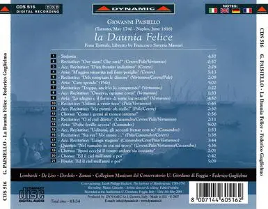 Federico Guglielmo, Collegium Musicum del Conservatorio U.Giordano di Foggia - Giovanni Paisiello: La Daunia Felice (2007)