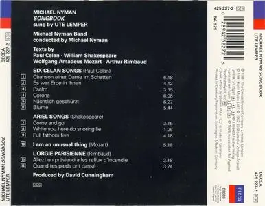 Michael Nyman & Ute Lemper - Songbook (1991) {Decca 435 227-2}