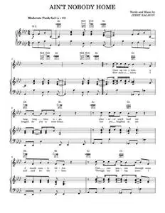 Ain't Nobody Home - B.B. King, Joe Williams (Piano-Vocal-Guitar)