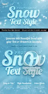 CreativeMarket - Snow Text Effect Psd for Photoshop