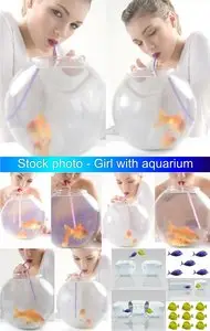 Stock photo - Girl with aquarium