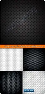 Black and white abstract vector backgrounds set 4