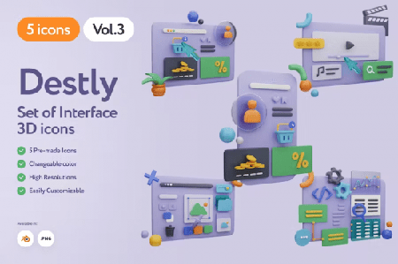 Destly - 3D Interface Icons Vol.3