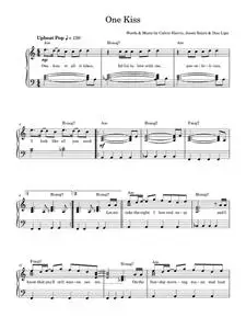 One Kiss - Calvin Harris, Dua Lipa (Easy Piano)