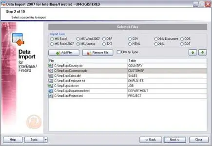 EMS Data Import 2007 for InterBase Firebird v3.1.0.2