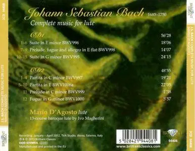 Mario D'Agosto - Johann Sebastian Bach: Complete Music for Lute (2013) 2CDs