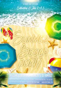 Flyer PSD Template - Summer Beach party 3 Facebook Cover