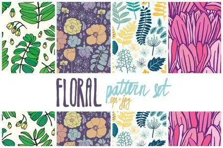 CreativeMarket - 23 floral pattern set