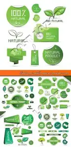 Label and sticker natural product vector