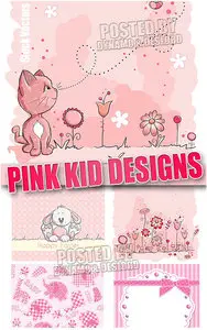 Pink kid designs - Stock vectors