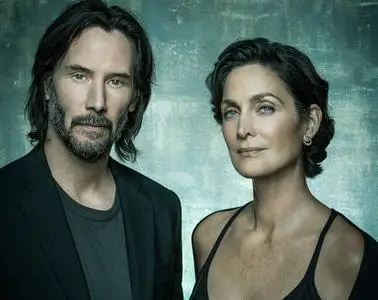 Keanu Reeves and Carrie-Anne Moss by Dan Winters for Entertainment Weekly January 2022