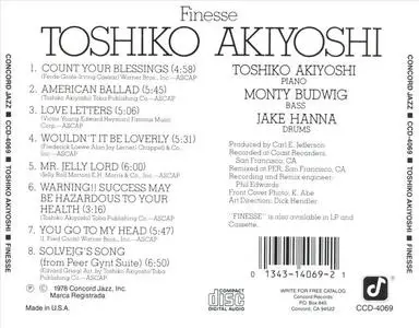 Toshiko Akiyoshi - Finesse (1978) {1990 Concord} **[RE-UP]**