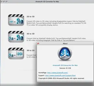 Aiseesoft 3D Converter for Mac 6.3.36 Mac OS X