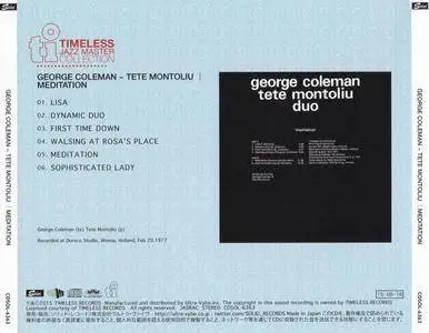 George Coleman & Tete Montoliu Duo - Meditation (1977) {2015 Japan Timeless Jazz Master Collection Complete Series CDSOL-6363}